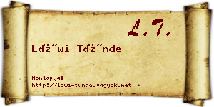 Löwi Tünde névjegykártya